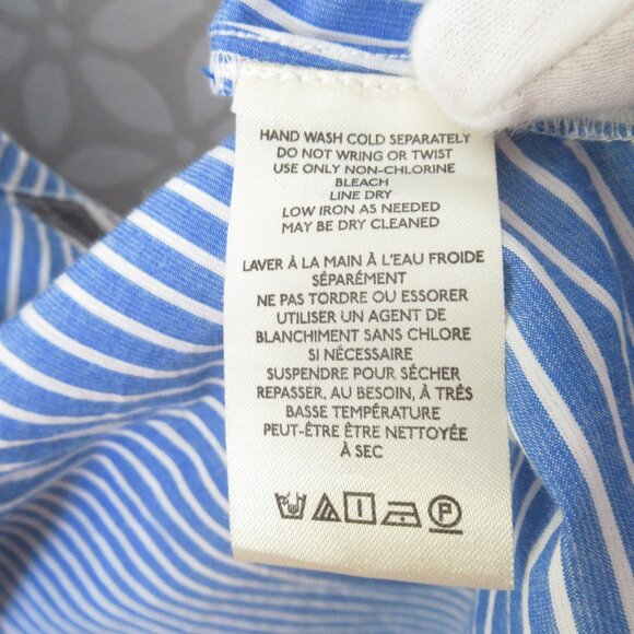 Anthropologie Pilcro Reworked Mixed Stripe Buttondown Shirt Blue Small - Picture 8 of 8